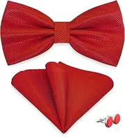 [SYAYA] Men Bow Tie Matching Pocket Square & Cufflink Set, Bowtie with Pocket Square For Formal Tuxedo or Wedding Party M-B-TI9