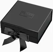 JiaWei Small Gift Box, Gift Box with Lids and Magnetic Closure, Luxury Gift Box with Ribbon, Bridesmaid Proposal Box, Sturdy Storage Box, Folding Gift Boxes for Presents, Weddings, Birthday-Black