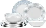 [Noritake] Blue Hammock 12-Piece Rim Dinnerware Set, Service for 4