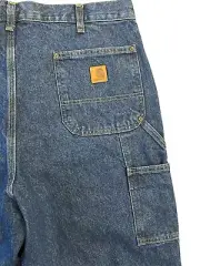 NWT Carhartt Loose Original Fit Double Front Washed Logger Dungaree Jeans 38X36