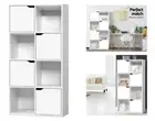 8 Cube Display Shelf Storage 4 Door Cabinet Organiser Bookshelf Unit White