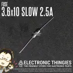 3.6X10MM 250V 2.5A 慢玻璃保險絲隔離玻璃延時 T2.5A