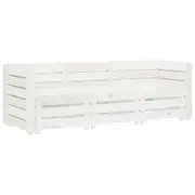 Garden 3-Seater Pallet Sofa Wood White vidaXL
