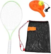 Generic Kids Tennis Rackets Training Set Solo Tennis Training Kit, Exercise Tool Practical Ball with String for Park Backyard, Green