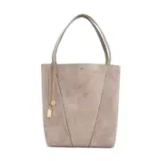 [Chloe] Chloe-Motty Grey Suede Calf Leather Spin Shoulder Bag-Donna OS OS