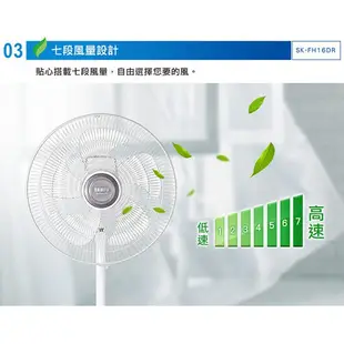 【超值福利品】SAMPO聲寶 16吋微電腦遙控DC節能風扇 SK-FH16DR