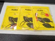 3 NJ Hand Tied English Hook w/RAINBOW Spinner/Beads Fluke/Summer Flounder Rig