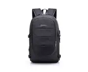 Unisex Shoulder Bag Simple USB Travel Large Capacity Computer Bag - BLACK