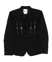 Black Buckled Regular Fit Blazer S,M BLACK