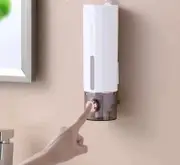 Wall Mount Soap Dispenser for Home or Hotel use Non Perforating Hand Sanitizer and Shower Gel Shampoo Hanger
