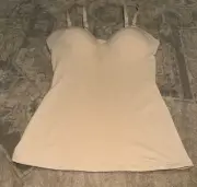 New Vanity Fair 58201 Shaping Camisole with Built In Bra Nude Sz Medium Womens