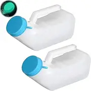Upgraded Urinals for Men with Glow in The Dark,1000ml Thick Pee Bottles with Lid,Spill Proof Urinal Bottle for Car,Hospital,Elderly & Incontinence,2 Pack …