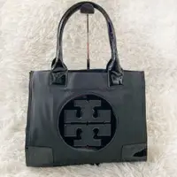 在飛比找蝦皮購物優惠-TORY BURCH 托特包 ELLA 琺瑯 黑色 merc