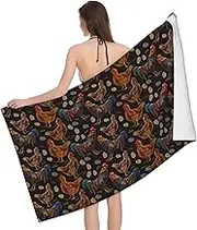 JBYJBX Chicken Print Print Beach Towel Quick Dry Sandproof Microfiber Beach Bath Towel for Travel Pool Camping