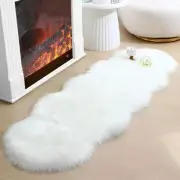 Faux Fur Rug White Sheepskin Rug 2×6 Runner Shab Shag Rug Fluffy Washable Rug...