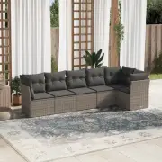 Garden Sofa Set Grey PE Rattan Modular Outdoor Furniture Cushions Storage 49499