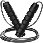 Jump Rope,Tangle-Free Adjustable Rope with Rapid Ball Bearings,Adjustable Foam Handles Steel Jump Ropes for Fitnessfor Fitness Workouts Fat Burning Exercises Boxing