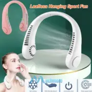 USB Portable Rechargeable Neckband Lazy Neck Hanging Dual Cooling Leafless Fan