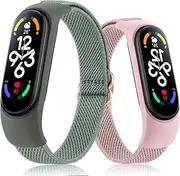 Adjustable Elastic Watch Straps Compatible with Xiaomi Mi Band 7/Mi Band 6/Mi Band 5/Mi Band 4//Mi Band 3 Strap,Stretchy Nylon Sports Band for Xiaomi Mi Band 7/6/5/4/3 Men Women