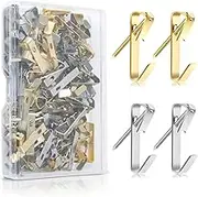 Picture Hangers, 80 Pcs Picture Hanging, Picture Frame Hooks for Pictures, Canvas, Mirror (Silver)(Gold )