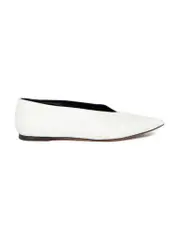 White Pointed Toe Flats