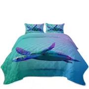 Blue 3D Turtle Coverlet