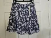 Wallflower Womens Gray Floral Ruffled Pull On Elastic Waist Rayon Mini Skirt XL