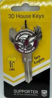 NRL Manly Sea Eagles House LW4 Key Blank - Collectable - Sea Eagles - 3D Key