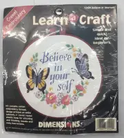 72409 Believe In Yourself Butterflies Dimensions Learn A Craft Embroidery Kit