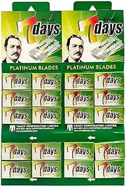 Treet 7 Days Platinum Double Edge Safety Razor Blades, 100 blades (20x5)