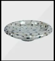 10" White Marble Fruit Bowl Inlay mop paua shell room dining Table home Decor