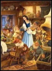 Snow White and Seven Dwarfs - Counted Cross Stitch Patterns - Color & BW Symbols
