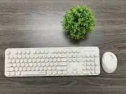 Ergonomic Sweet Mixed Color Cute Full Size Keyboard and Mouse for PC/Laptop/Mac