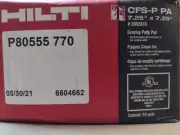 Box of 20 Hilti CFS-P PA, #2082245 7.25"x7.25" Firestop Putty Pads