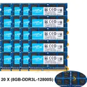 Crucial 160GB RAM 20X 8GB DDR3L PC3L-12800S 1600Mhz SODIMM Laptop Memory NONECC