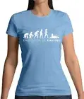 Evolution of Woman Go Karting - Womens T-Shirt - GoKart Kart Racing Driver Funny