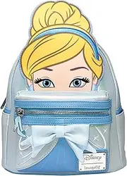 [Loungefly] Disney Cinderella Cosplay Womens Double Strap Shoulder Bag Purse, Blue, Medium