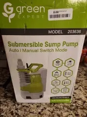 Green Expert 1 HP Submersible Sump Pump Stable Built-in Float Switch 4000GPH Fs
