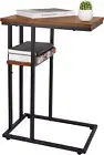 Yoobure C Shaped End/Side Table for Couch and Bed, Small Spaces, Living Room, Be