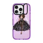 iPhone 16 Pro Impact Ring Stand Case MagSafe Compatible Haunted, Halloween Couture Girl