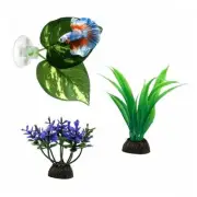 Betta Hammock, 3 Pack Betta Fish Leaf Pad and Small Aquarium 3pcs/Abc