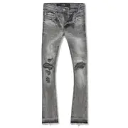 Jordan Craig Boys Sean Knee Shred Stacked Jeans (Smoked Grey)
