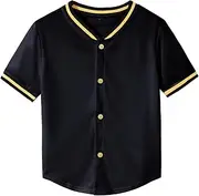 [ACEFAST INC] Kids Baseball Jersey Button Shirt Fashion Hip Hop Sports Uniform Boys T Shirt