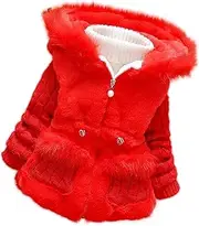 [HYYSXBW] Baby Girls Infant Winter Knited Fur Outerwear Coats Snowsuit Clothing Jackets