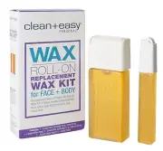 Clean+Easy Personal Wax Roll-On Replacement Wax Kit for Face + Body. Skin Care