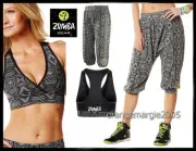 ZUMBA 2Pc.Set! Aztec V Bra Top + Harem Hip Hop Capri Pant ~Rare EliteZWear S M L