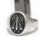 New DAVID YURMAN PETRVS Men's Bee Pinky Ring in Sterling Silver Size 6