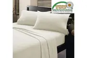 Kingtex Micro Flannelette Sheet Set Cream Single