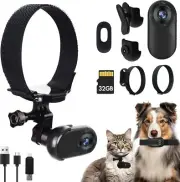 Wireless Pet Dog Cat Collar Camera Recorder Cam Video Monitor with 32G TF Card