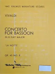 Antonio Vivaldi Concerto for Bassoon in B Flat Major "La Notte" Op 45 No 8 Score